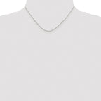 Sterling Silver Rhodium-Plated Box Chain Necklace 0.8mm