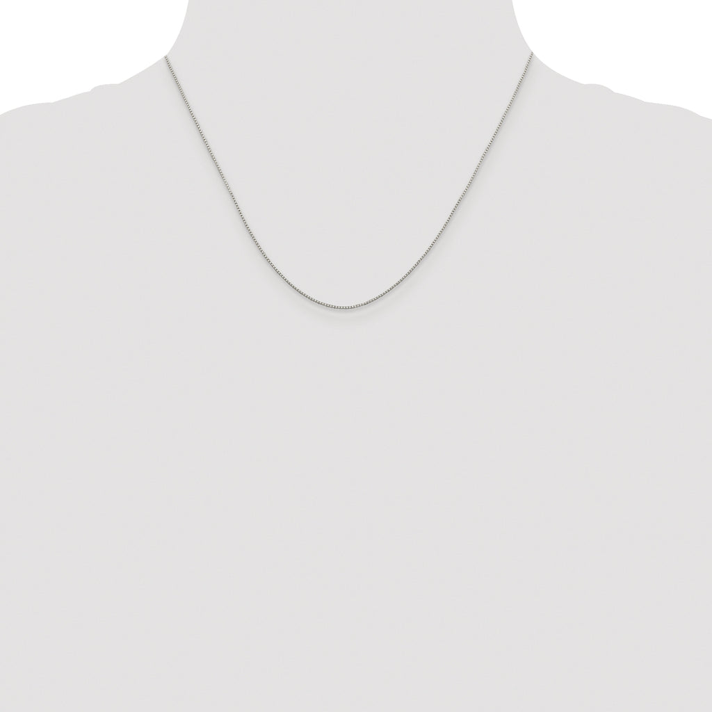 Sterling Silver Rhodium-plated .8mm 8 Sided Box Chain