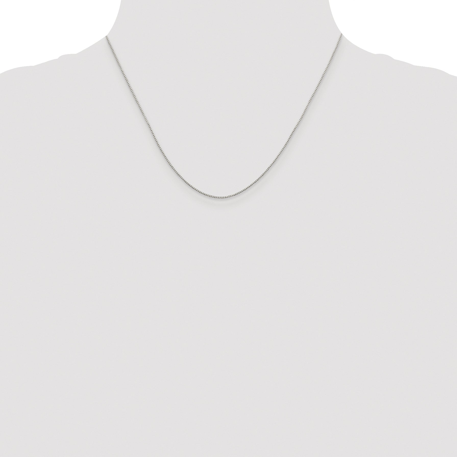 Sterling Silver Rhodium-plated .8mm 8 Sided Box Chain