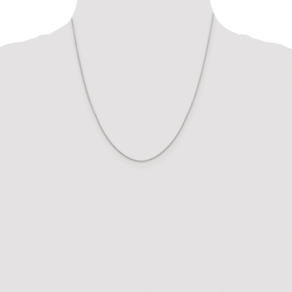 Sterling Silver Rhodium-plated .8mm 8 Sided Box Chain