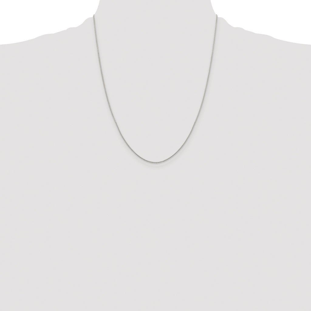 Sterling Silver Rhodium-plated .8mm 8 Sided Box Chain