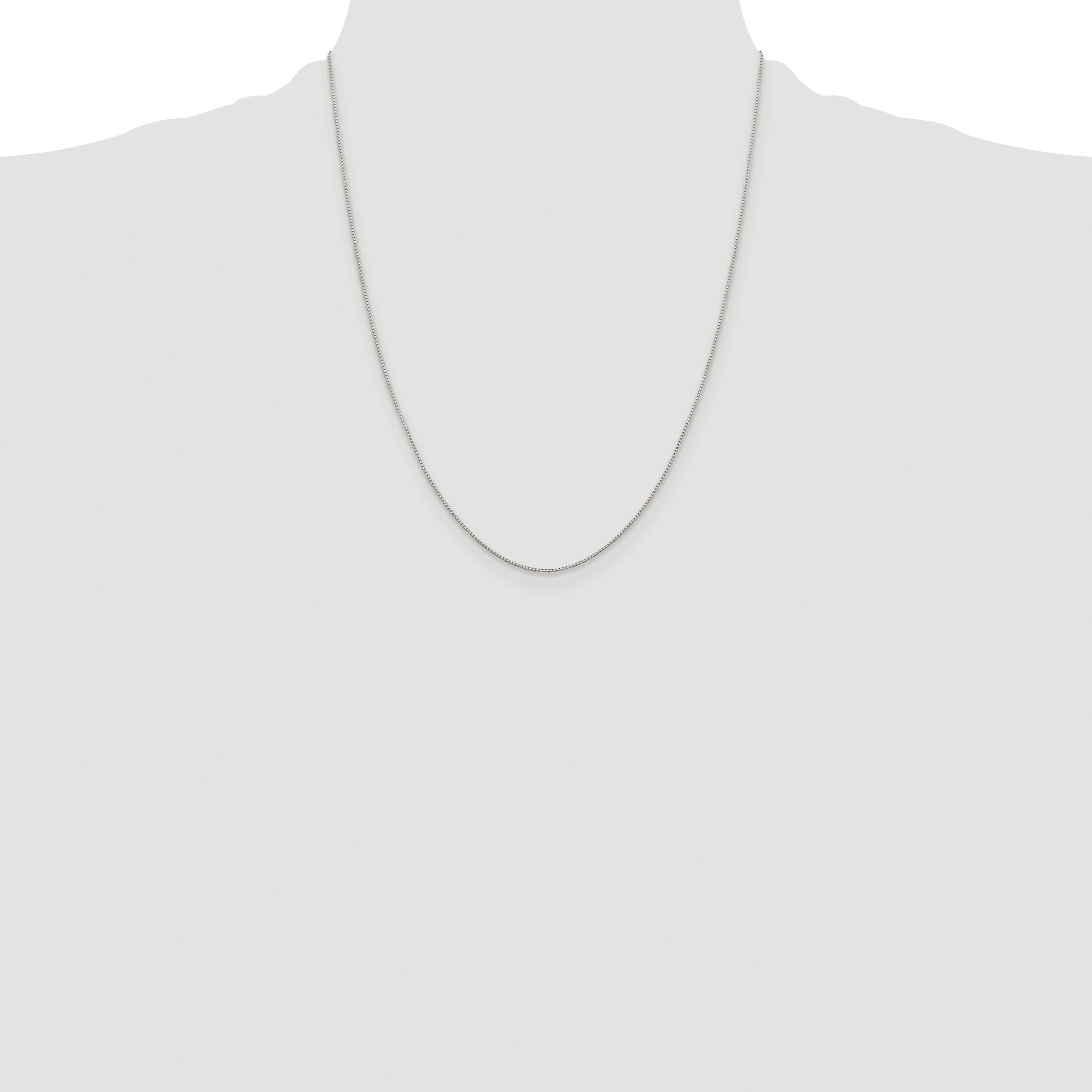 Sterling Silver Rhodium-plated .8mm 8 Sided Diamond-cut Box Chain
