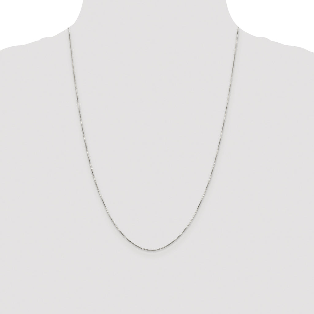 Sterling Silver Rhodium-plated .8mm 8 Sided Box Chain
