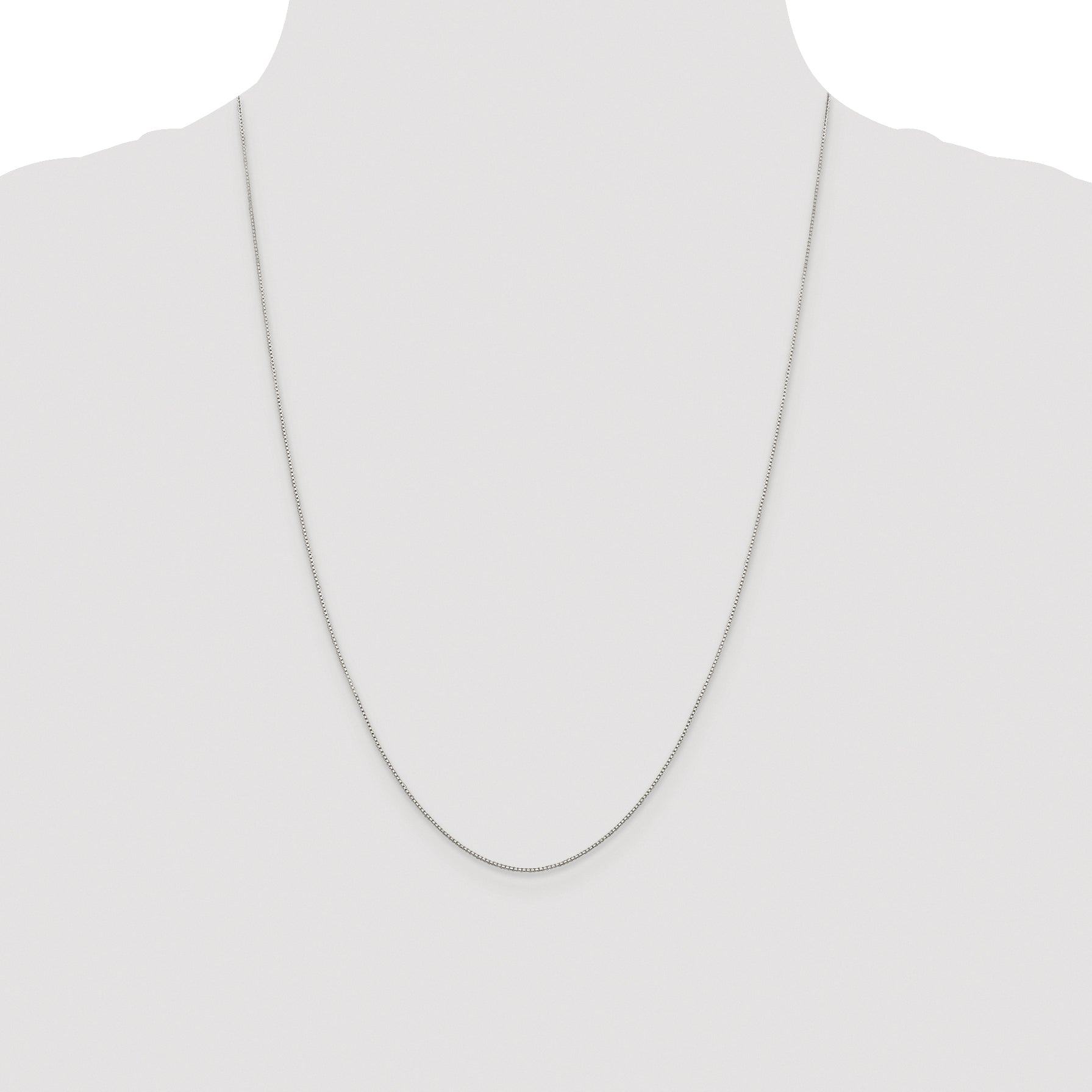 Sterling Silver Rhodium-plated .8mm 8 Sided Box Chain