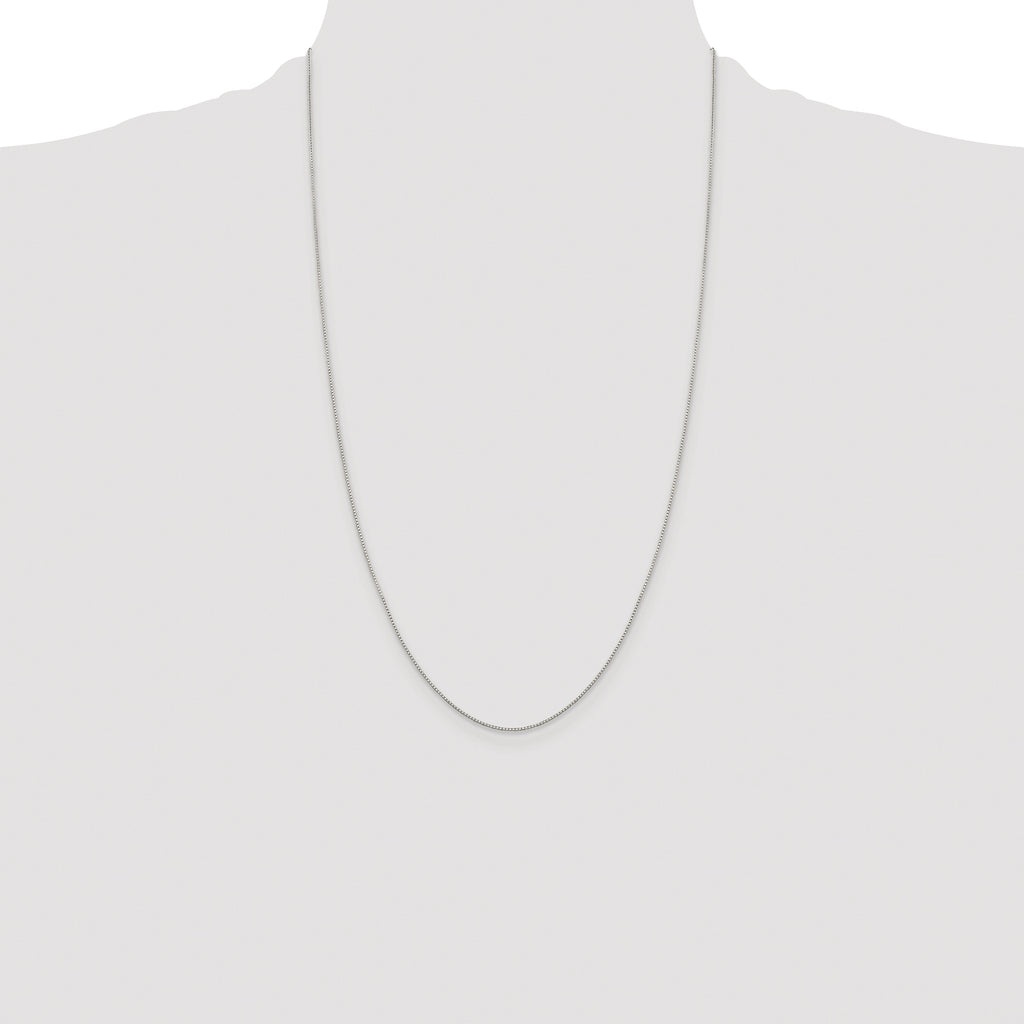 Sterling Silver Rhodium-plated .8mm 8 Sided Box Chain