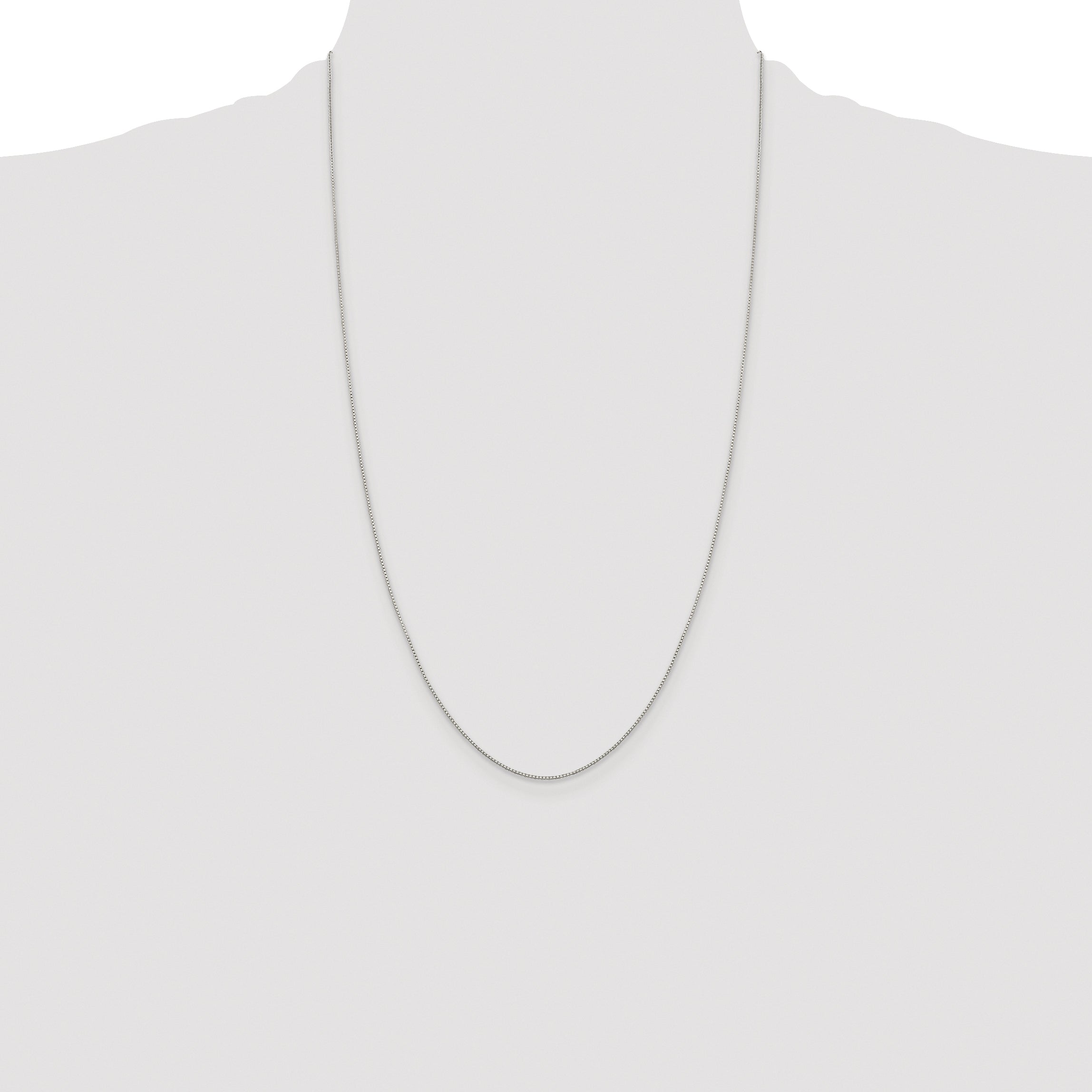 Sterling Silver Rhodium-plated .8mm 8 Sided Diamond-cut Box Chain