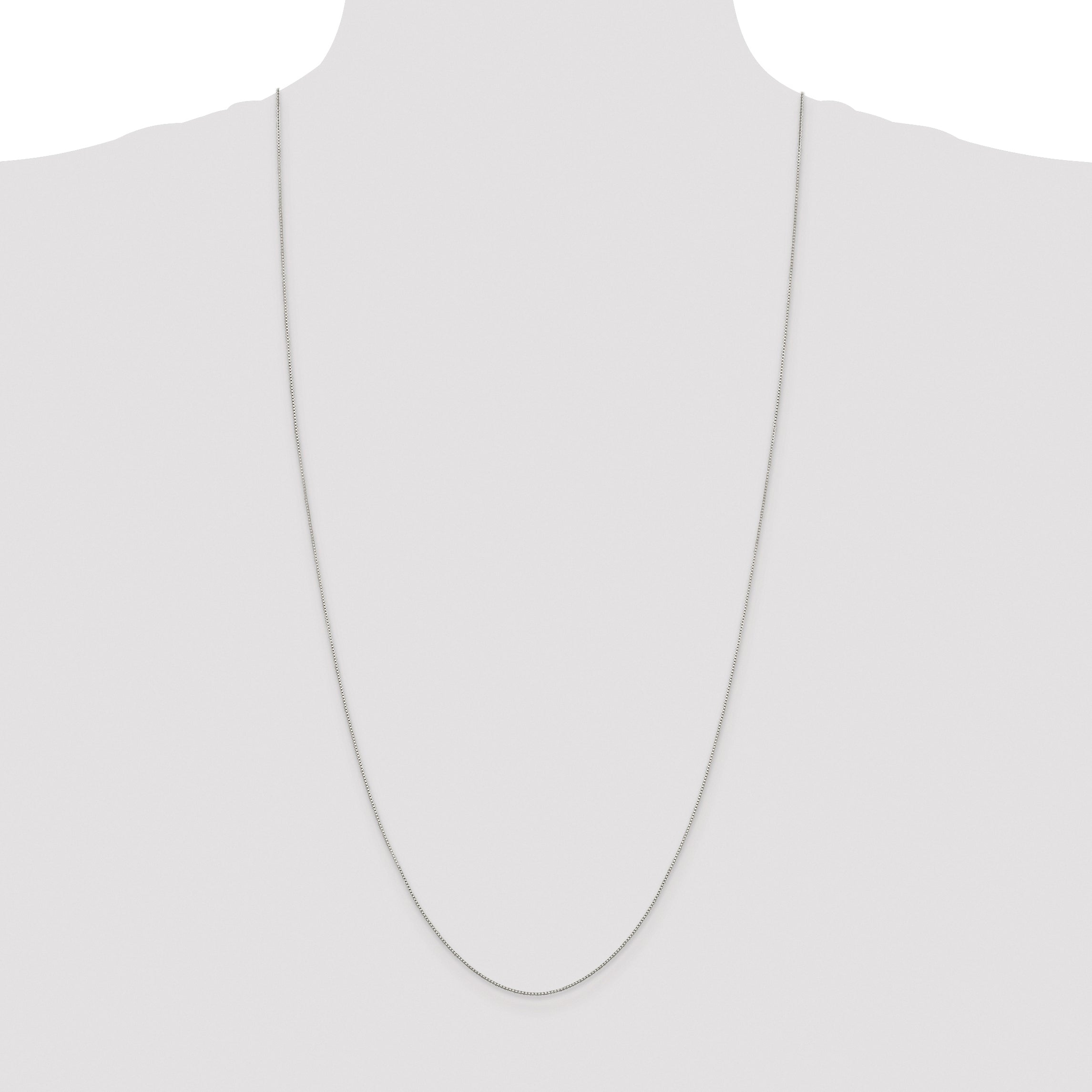 Sterling Silver Rhodium-plated .8mm 8 Sided Diamond-cut Box Chain