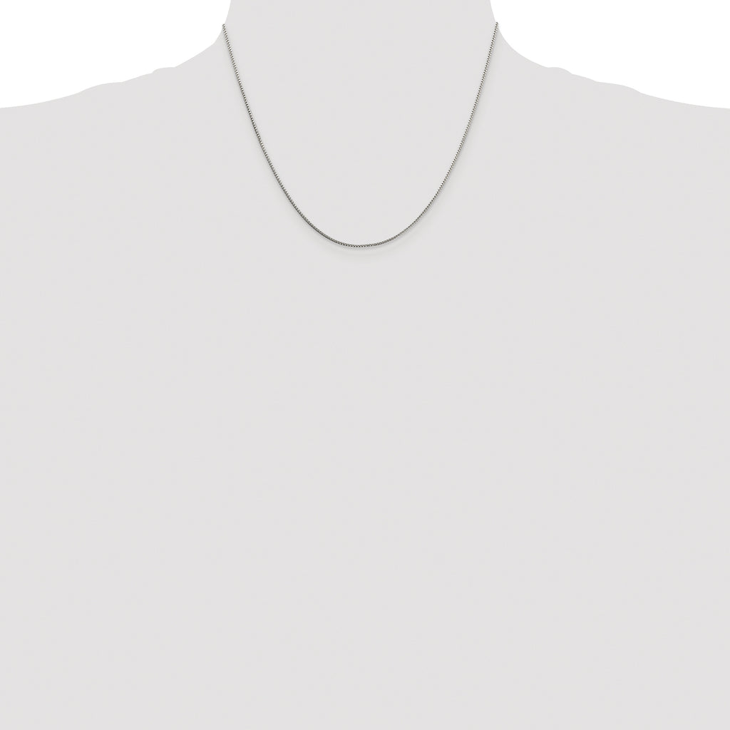 Sterling Silver Rhodium-plated 1mm 8 Sided Diamond-cut Box Chain