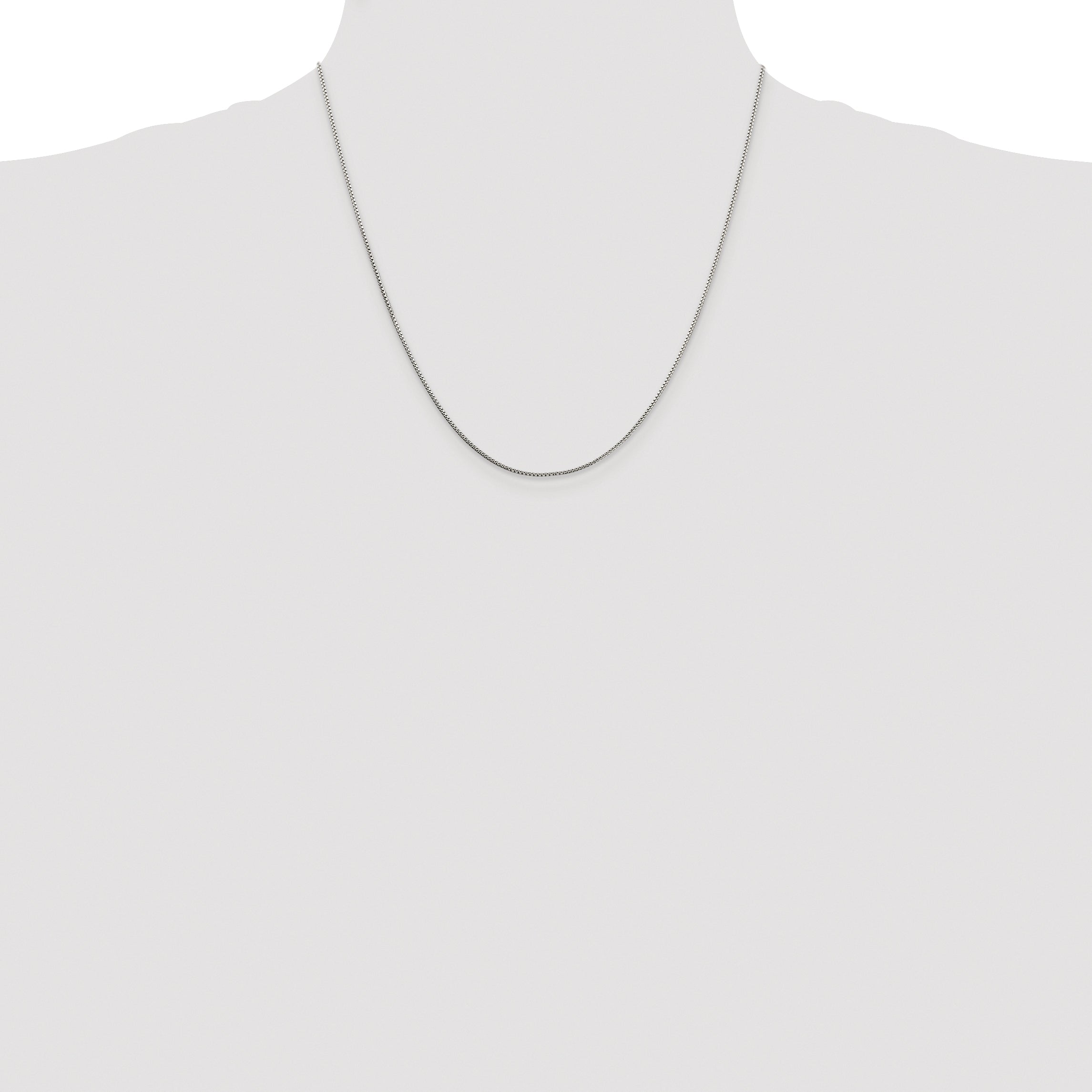 Sterling Silver Rhodium-plated 1mm 8 Sided Diamond-cut Box Chain