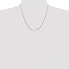 Sterling Silver Rhodium-plated 1mm 8 Sided Diamond-cut Box Chain