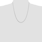 Sterling Silver Rhodium-plated 1mm 8 Sided Diamond-cut Box Chain
