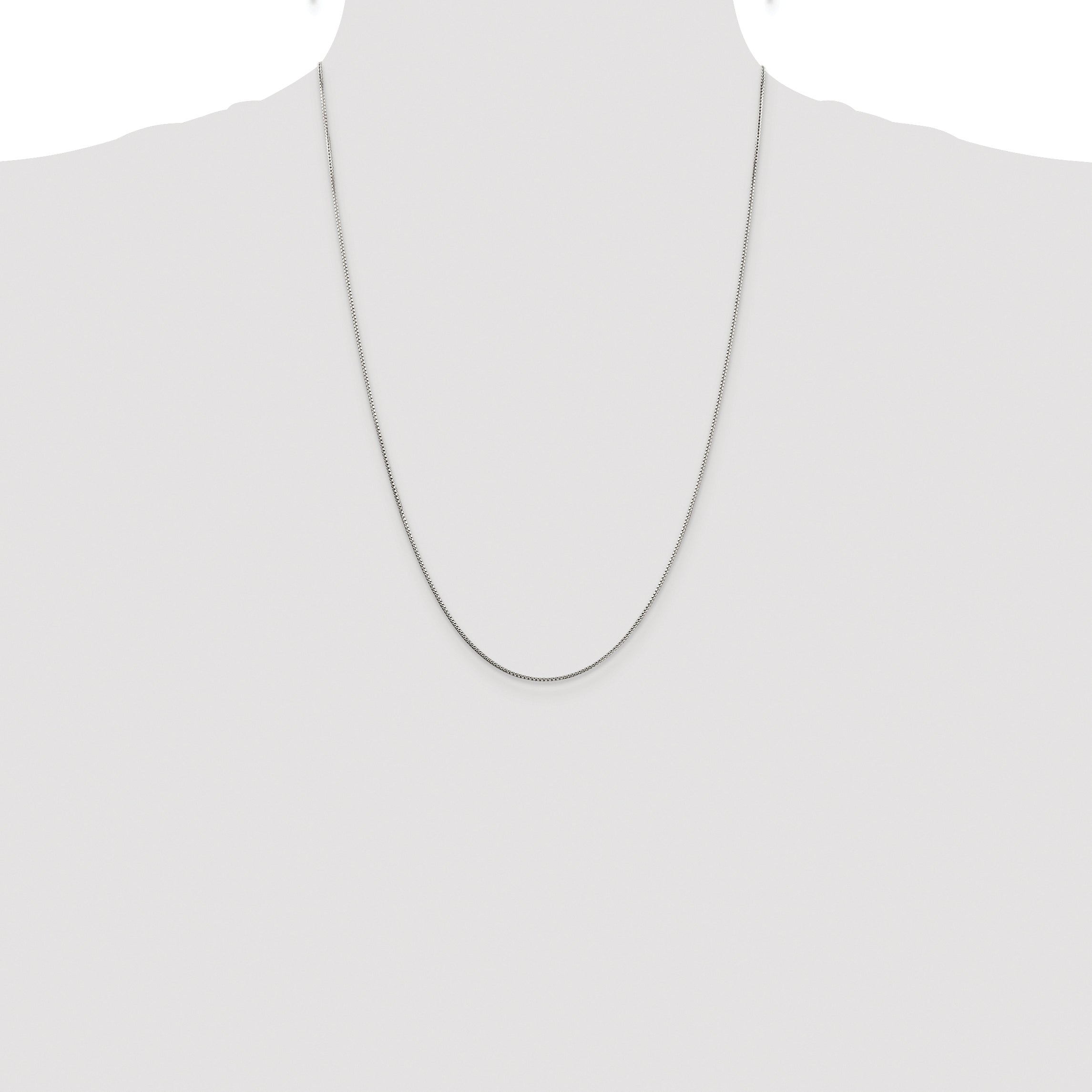 Sterling Silver Rhodium-plated 1mm 8 Sided Diamond-cut Box Chain