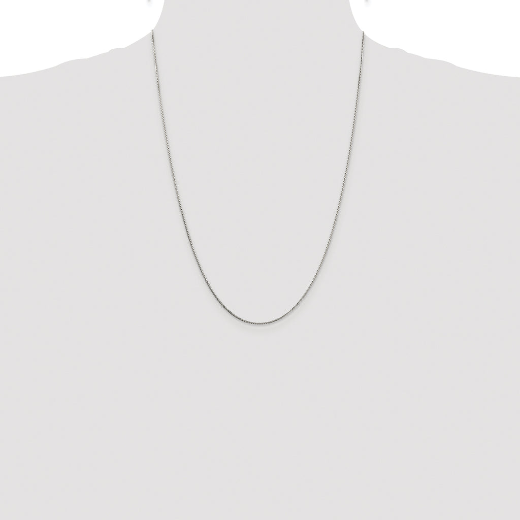 Sterling Silver Rhodium-plated 1mm 8 Sided Diamond-cut Box Chain