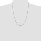 Sterling Silver Rhodium-plated 1mm 8 Sided Diamond-cut Box Chain