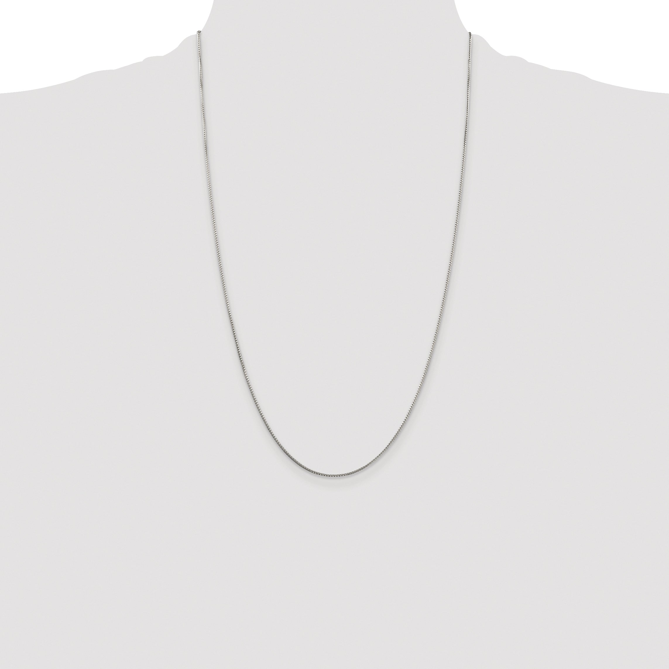 Sterling Silver Rhodium-plated 1mm 8 Sided Diamond-cut Box Chain
