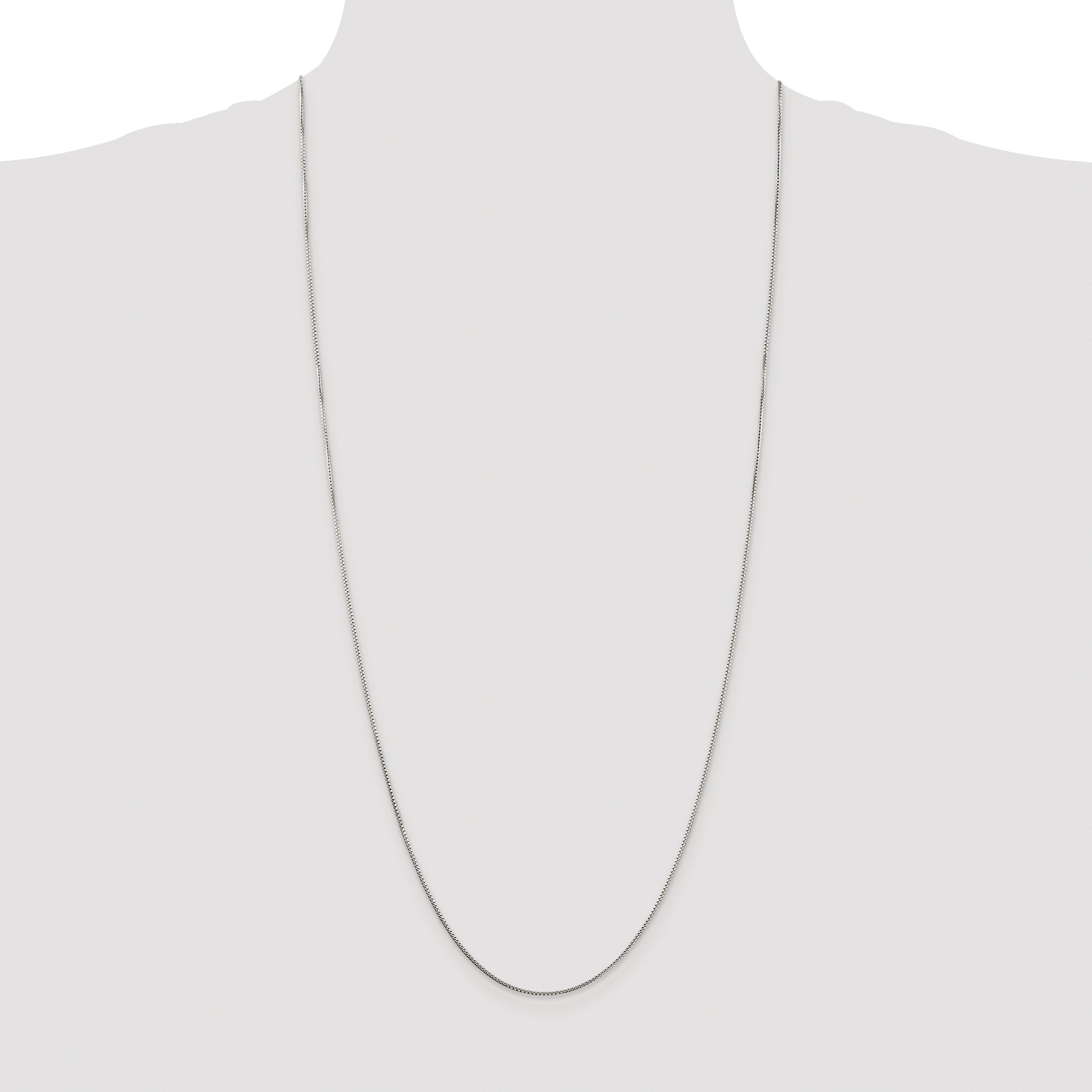 Sterling Silver Rhodium-plated 1mm 8 Sided Diamond-cut Box Chain