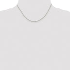 Sterling Silver Rhodium-plated 1.15mm 8 Sided Diamond-cut Box Chain