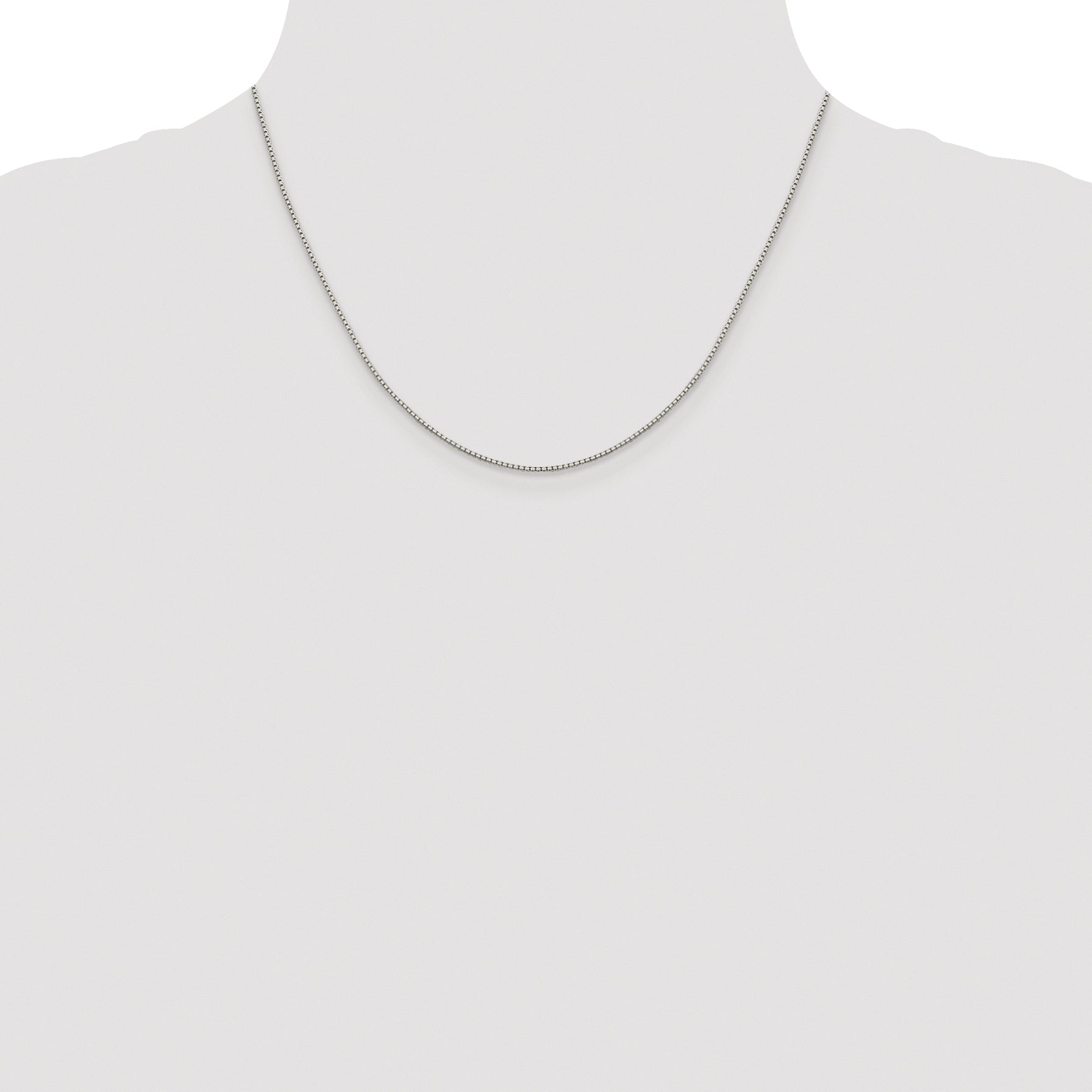 Sterling Silver Rhodium-plated 1.15mm 8 Sided Diamond-cut Box Chain