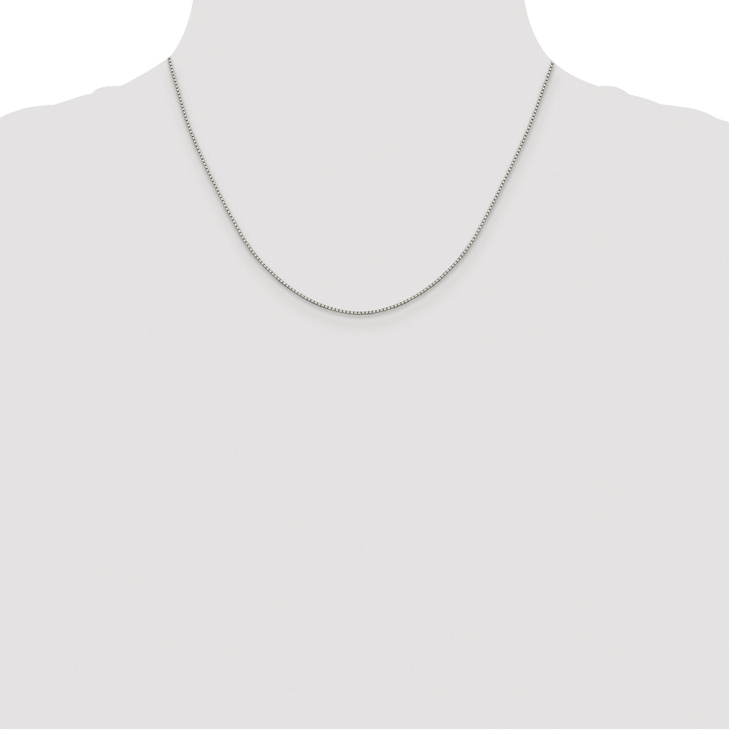 Sterling Silver Rhodium-plated 1.15mm 8 Sided Diamond-cut Box Chain