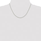 Sterling Silver Rhodium-plated 1.15mm 8 Sided Diamond-cut Box Chain