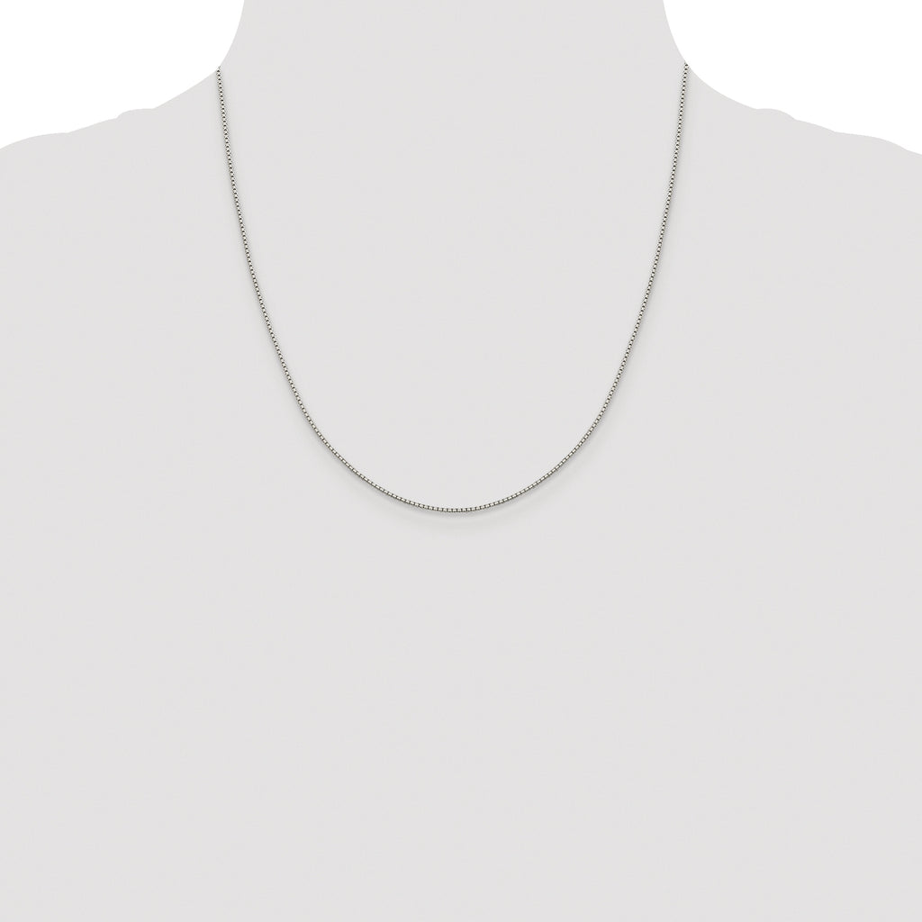 Sterling Silver Rhodium-plated 1.15mm 8 Sided Diamond-cut Box Chain