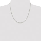 Sterling Silver Rhodium-plated 1.15mm 8 Sided Diamond-cut Box Chain