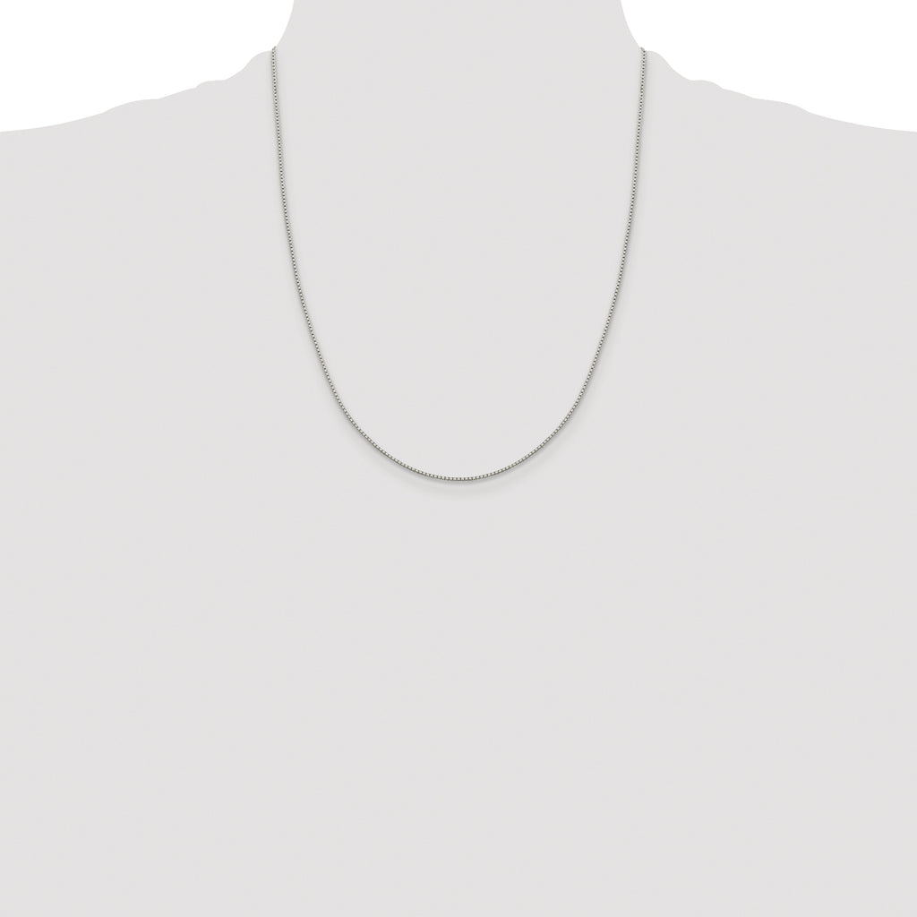 Sterling Silver Rhodium-plated 1.15mm 8 Sided Diamond-cut Box Chain