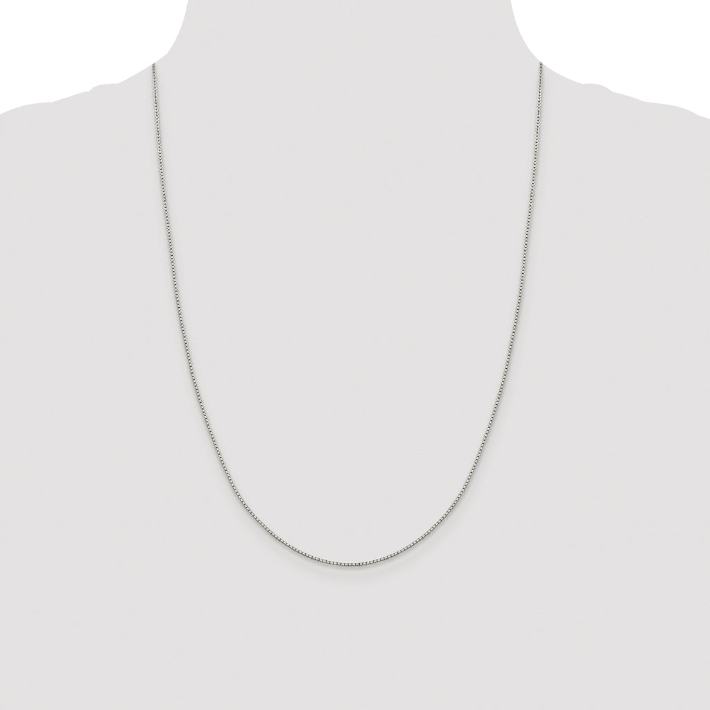 Sterling Silver Rhodium-plated 1.15mm 8 Sided Diamond-cut Box Chain