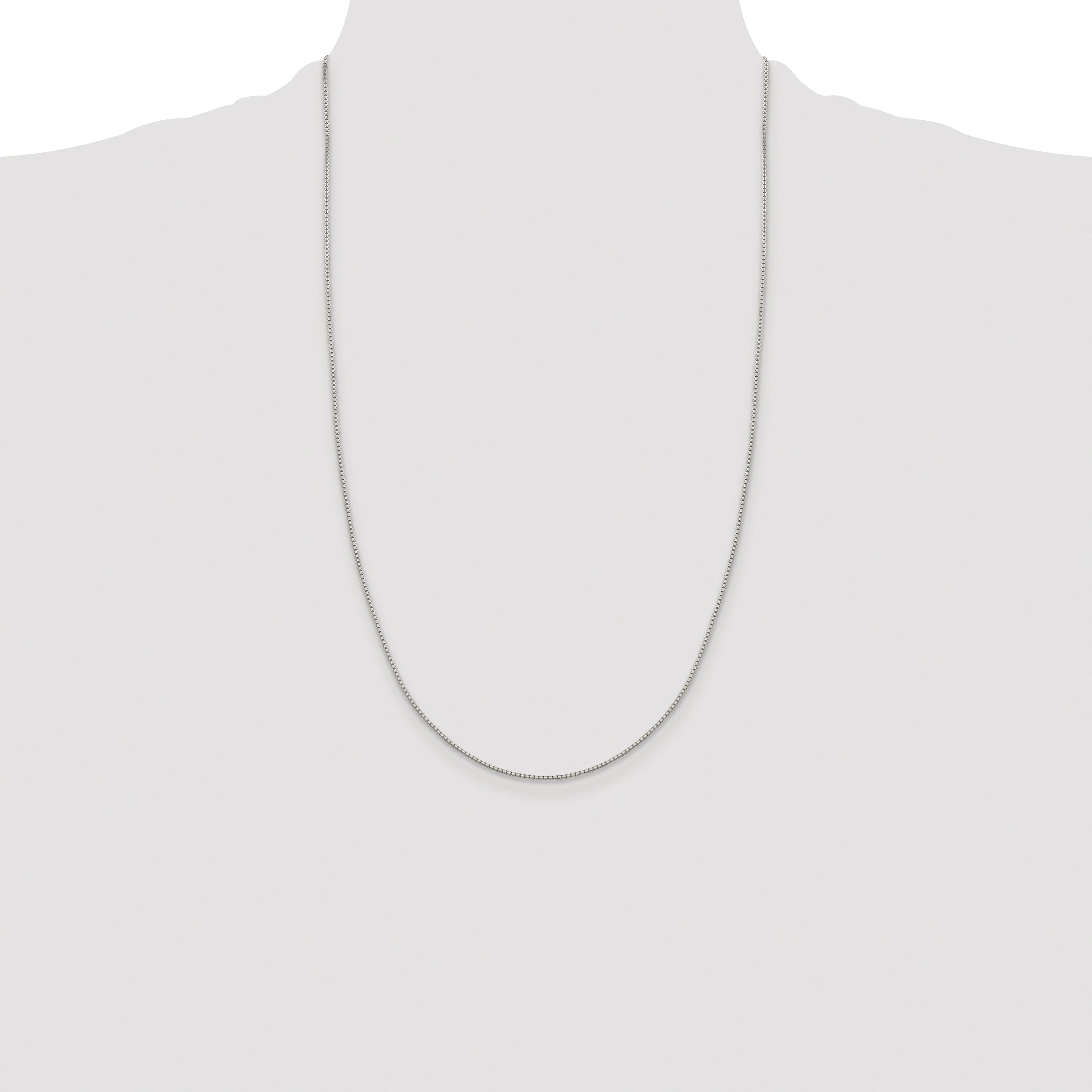 Sterling Silver Rhodium-plated 1.15mm 8 Sided Diamond-cut Box Chain