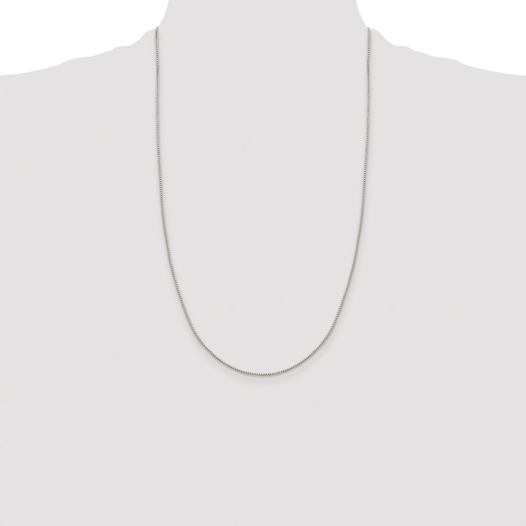 Sterling Silver Rhodium-plated 1.15mm 8 Sided Diamond-cut Box Chain