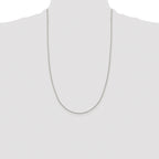 Sterling Silver Rhodium-plated 1.15mm 8 Sided Diamond-cut Box Chain
