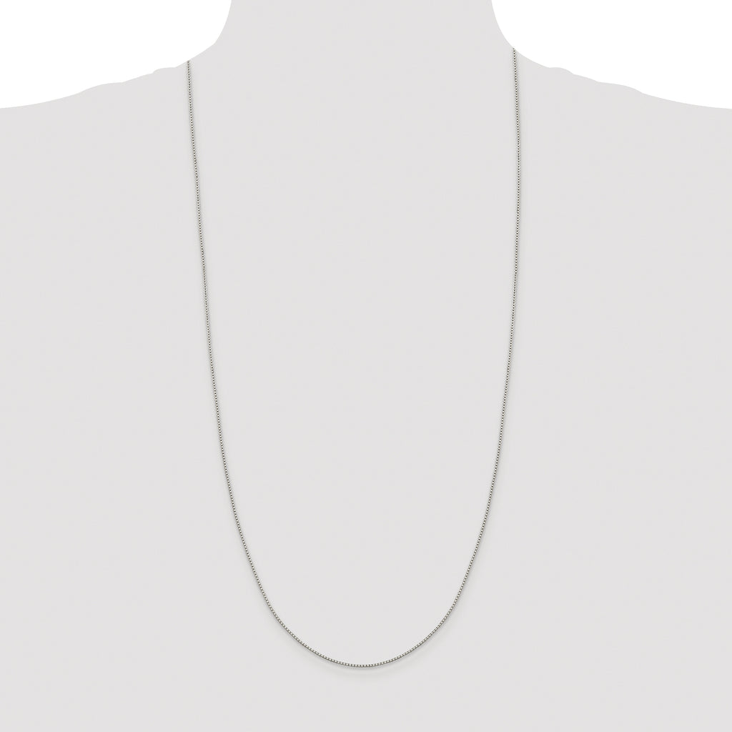 Sterling Silver Rhodium-plated 1.15mm 8 Sided Diamond-cut Box Chain