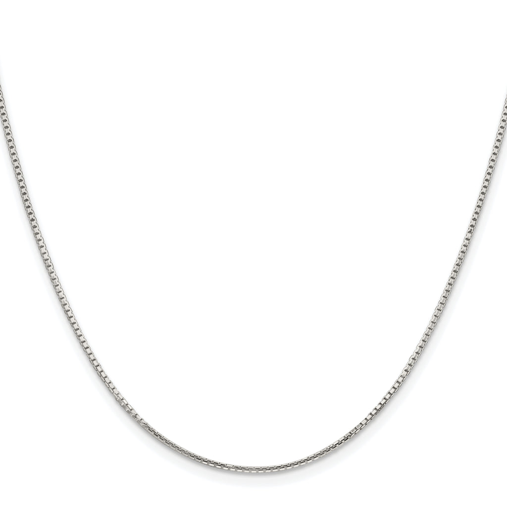 Sterling Silver Rhodium-plated 1.25mm 8 Sided Box Chain