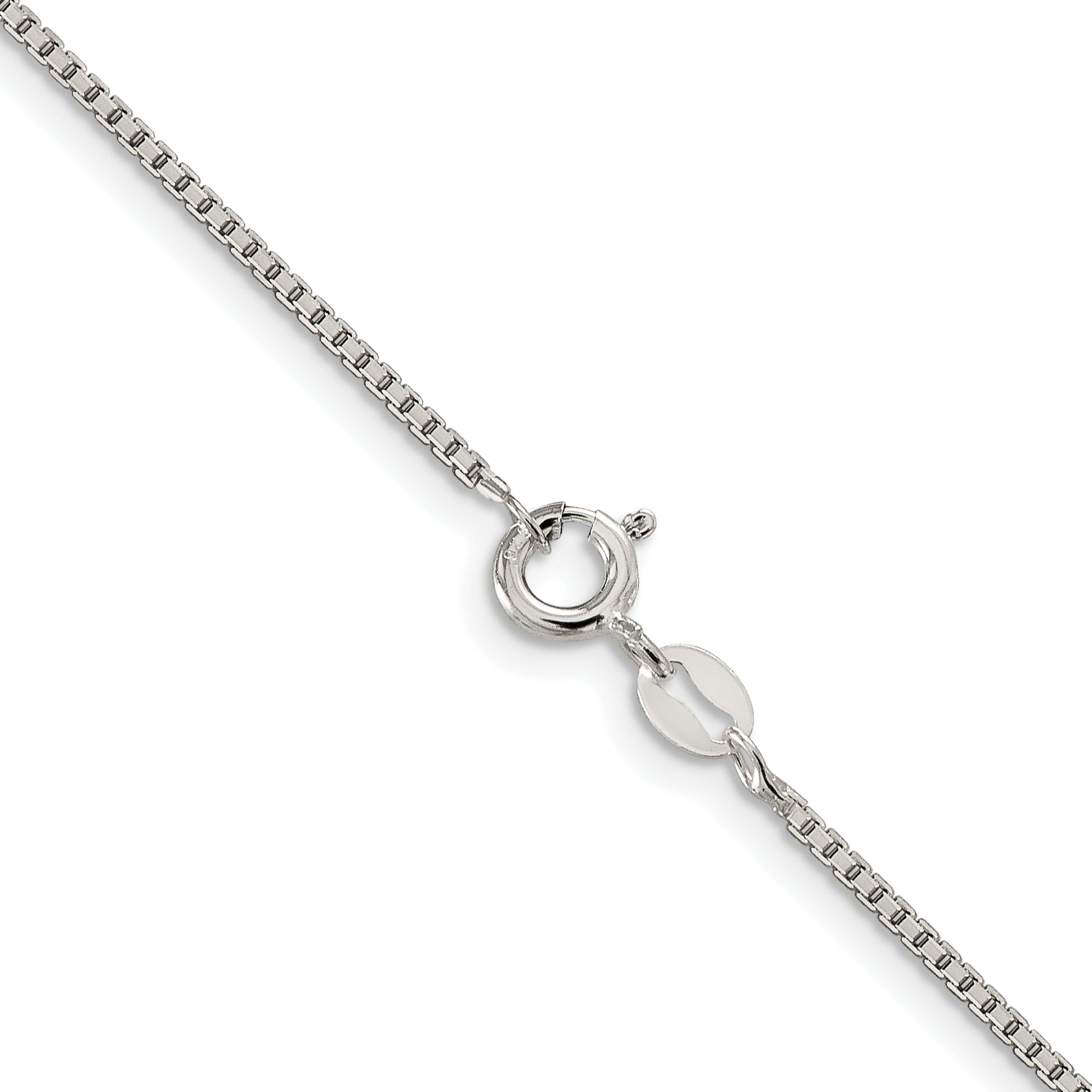 Sterling Silver Rhodium-plated 1.25mm 8 Sided Box Chain