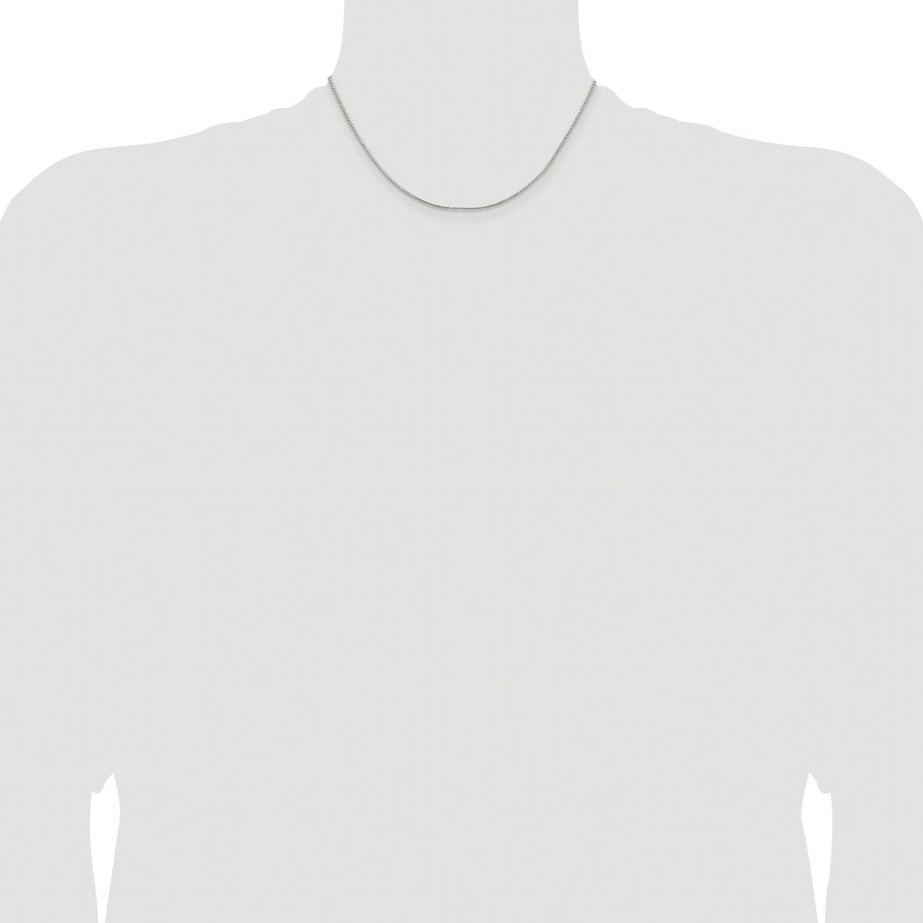 Sterling Silver Rhodium-Plated Box Chain Necklace 1.25mm