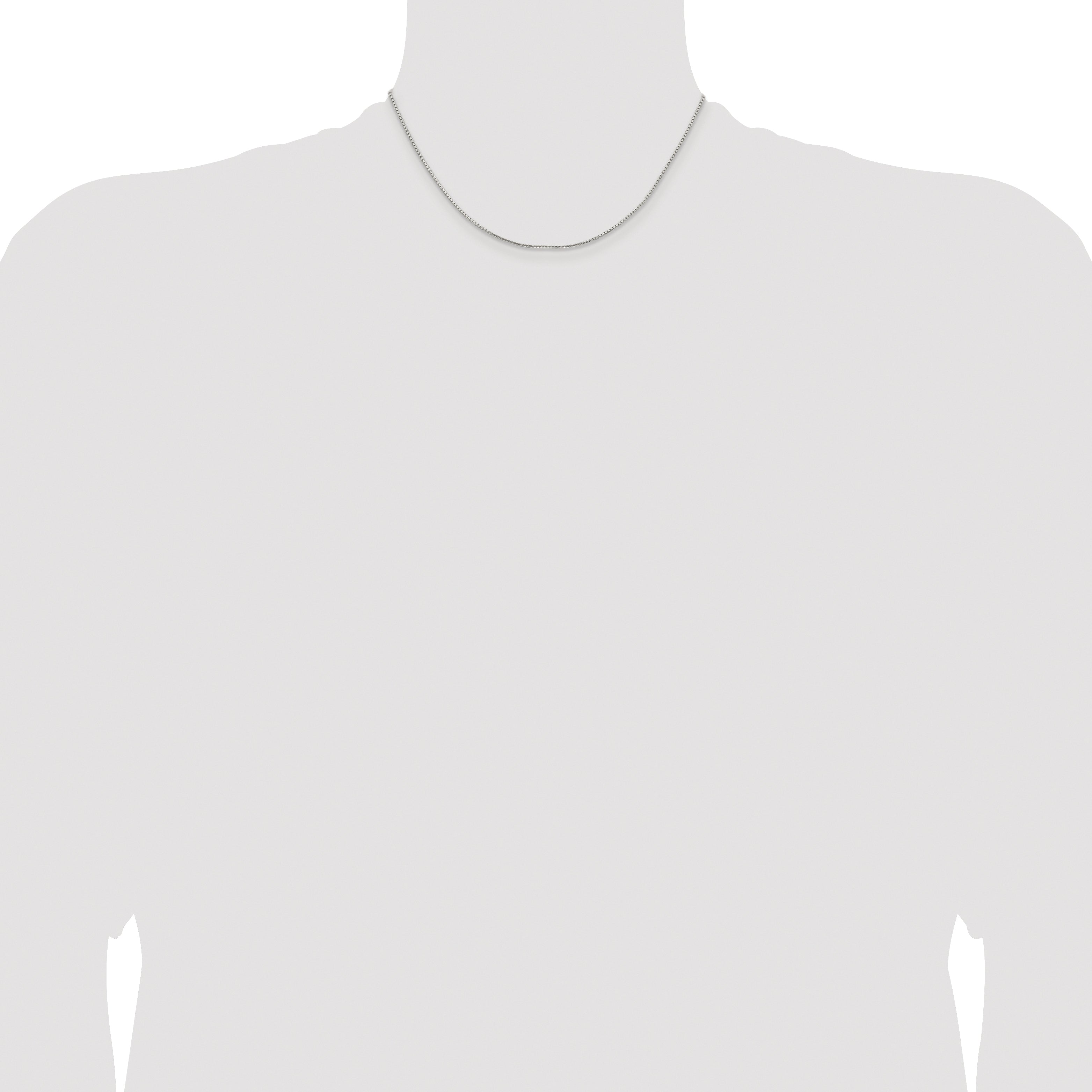 Sterling Silver Rhodium-Plated Box Chain Necklace 1.25mm