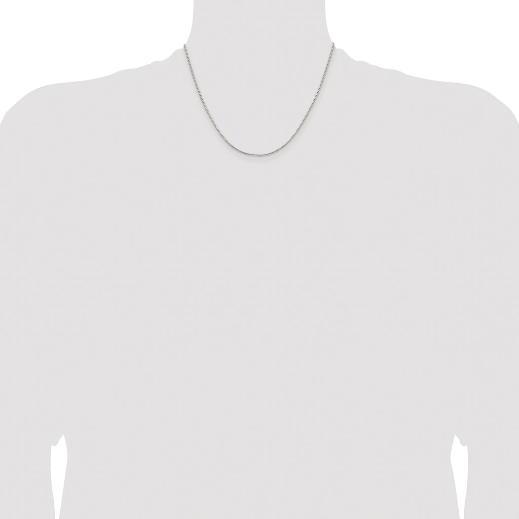 Sterling Silver Rhodium-plated 1.25mm 8 Sided Box Chain