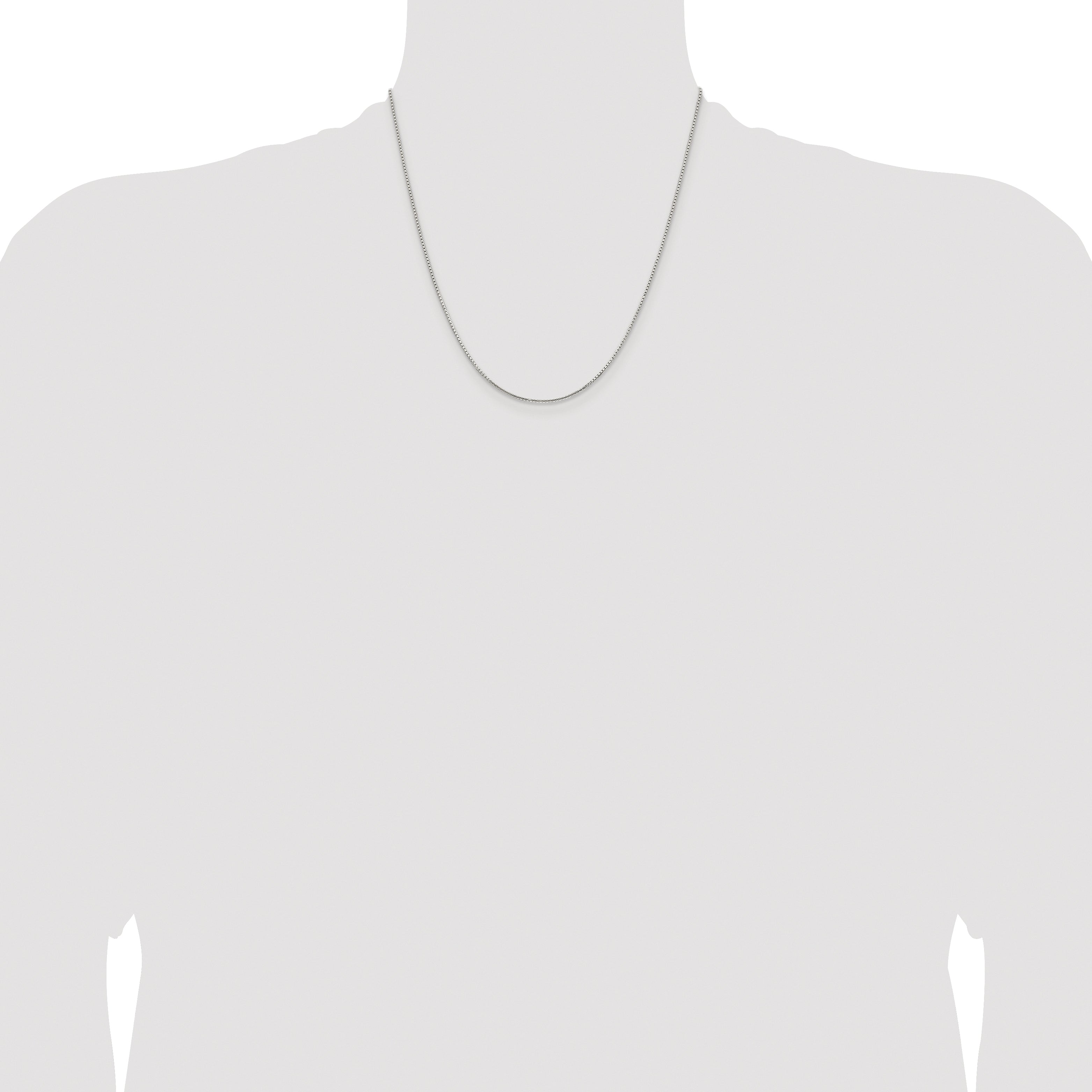 Sterling Silver Rhodium-plated 1.25mm 8 Sided Diamond-cut Box Chain