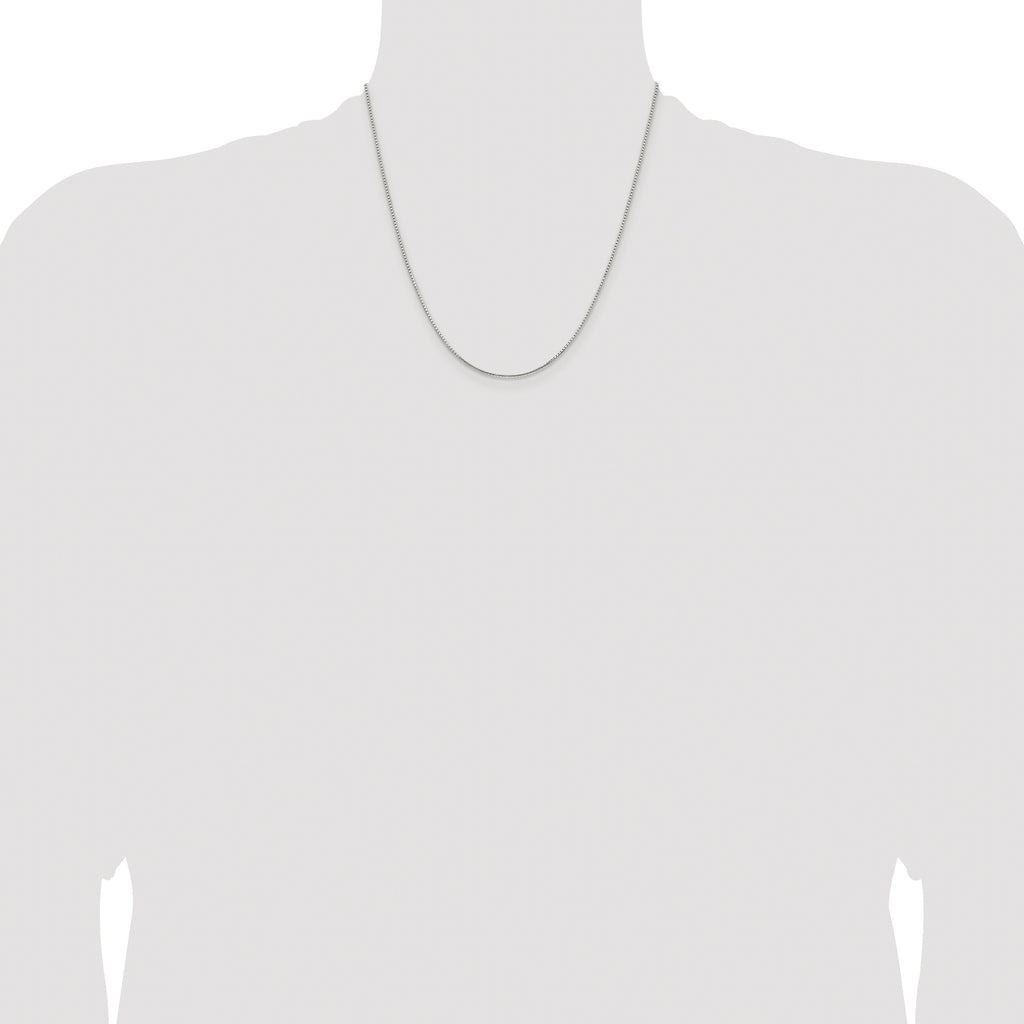 Sterling Silver Rhodium-plated 1.25mm 8 Sided Box Chain