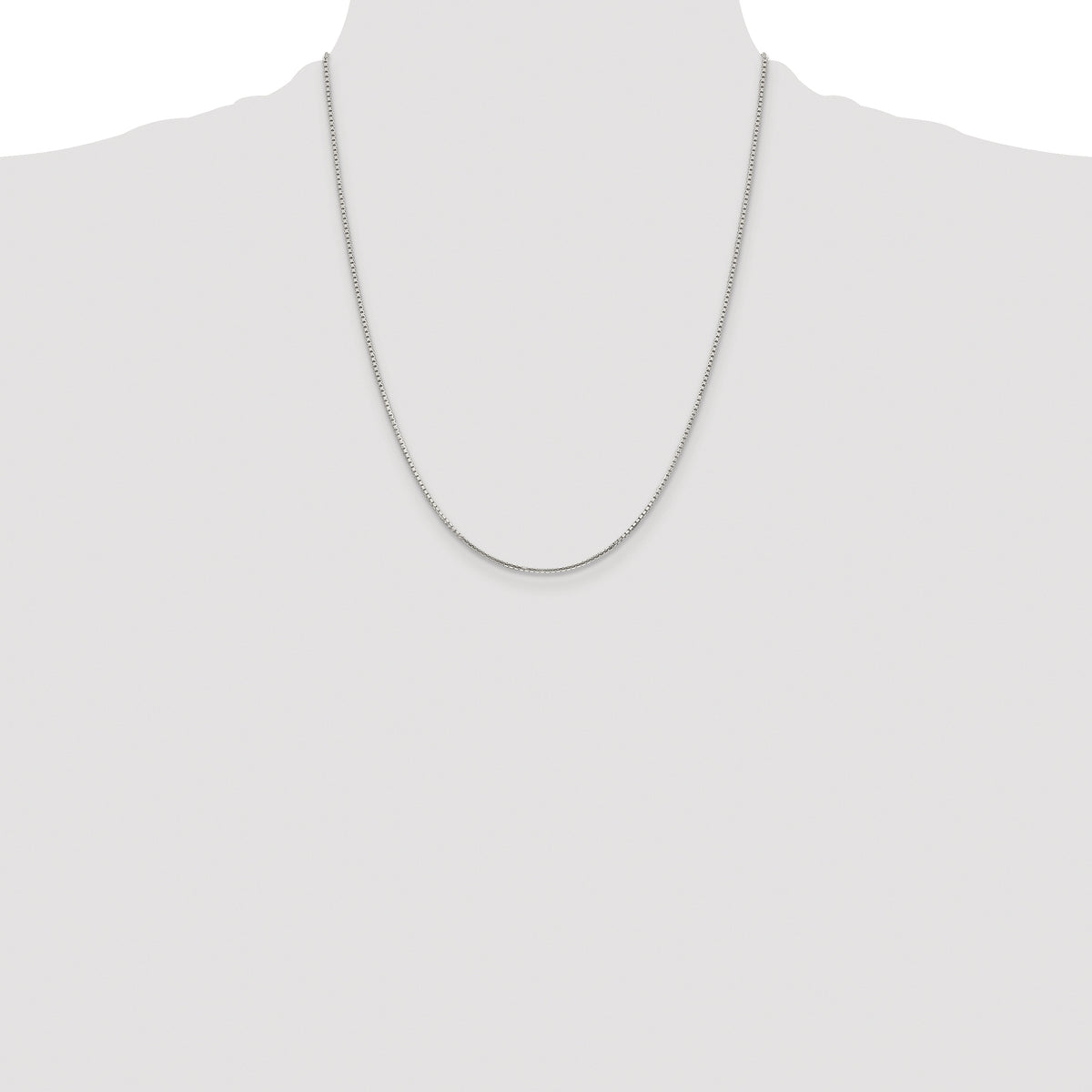 Sterling Silver Rhodium-plated 1.25mm 8 Sided Box Chain