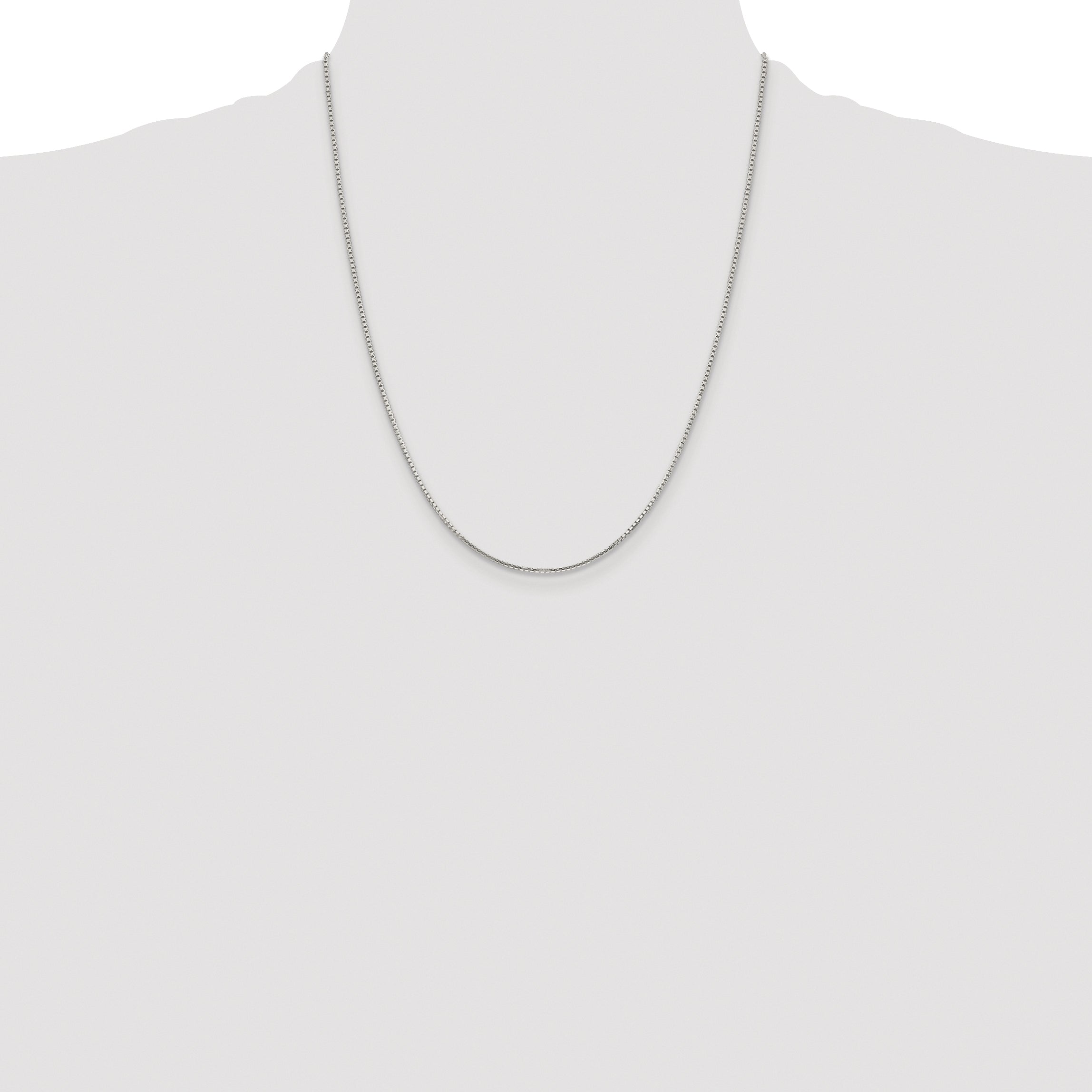 Sterling Silver Rhodium-plated 1.25mm 8 Sided Diamond-cut Box Chain