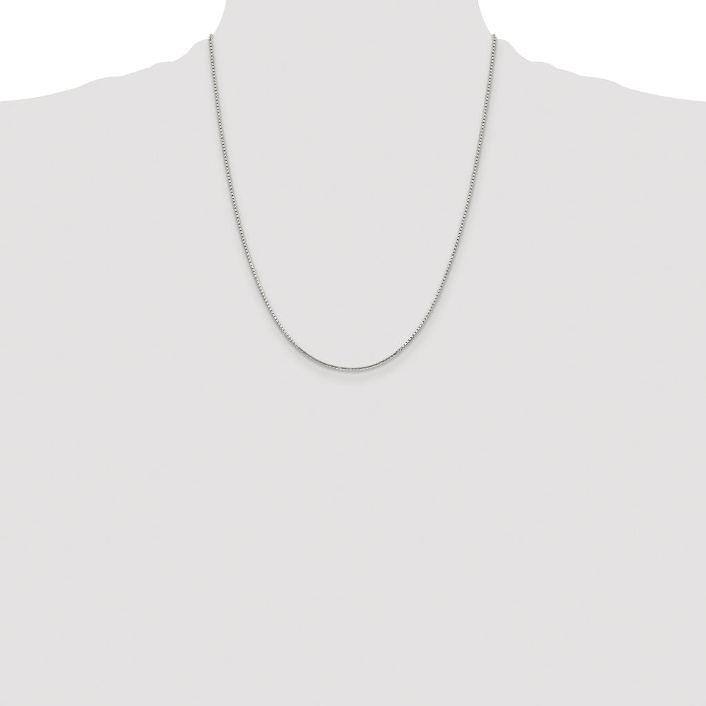 Sterling Silver Rhodium-plated 1.25mm 8 Sided Box Chain