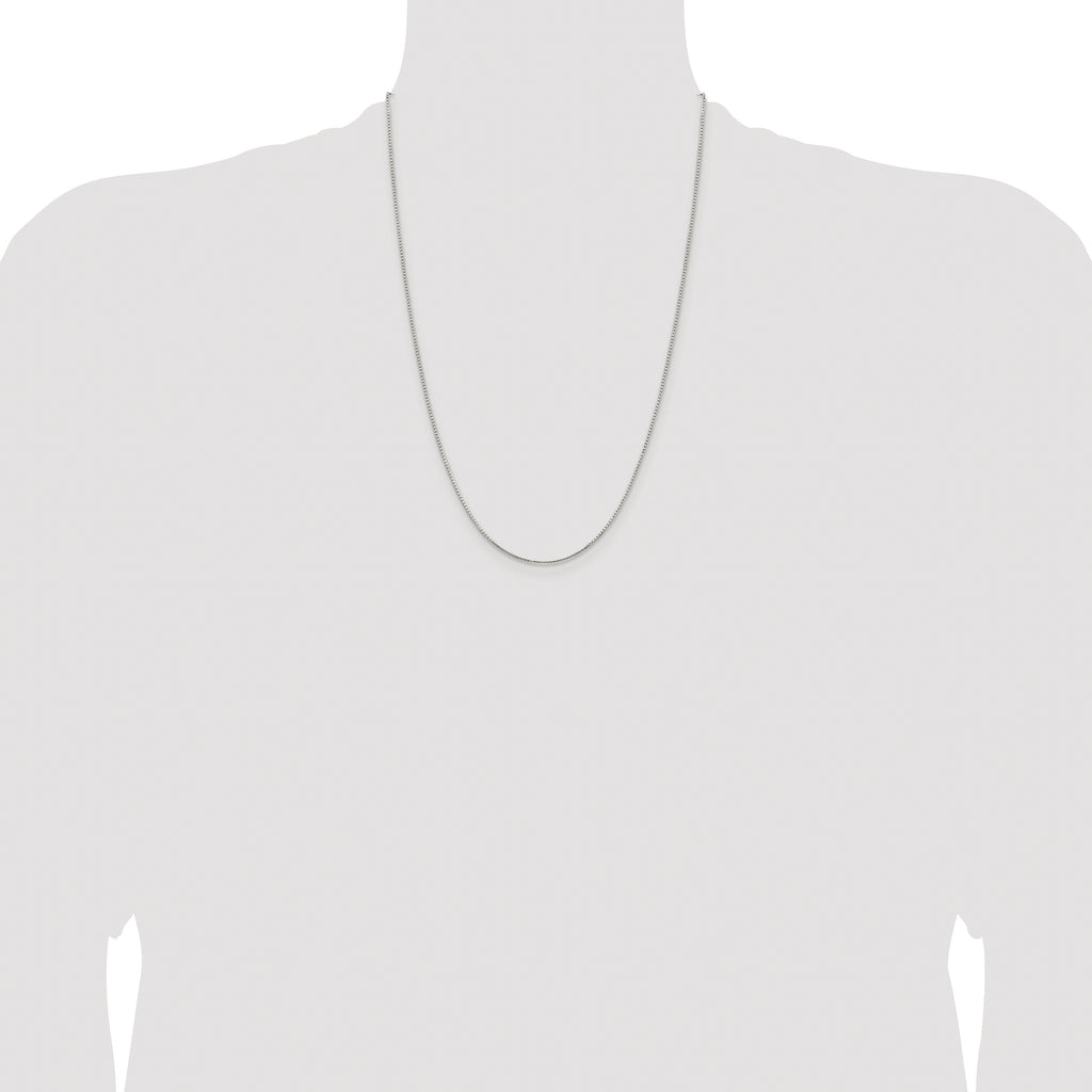 Sterling Silver Rhodium-plated 1.25mm 8 Sided Box Chain