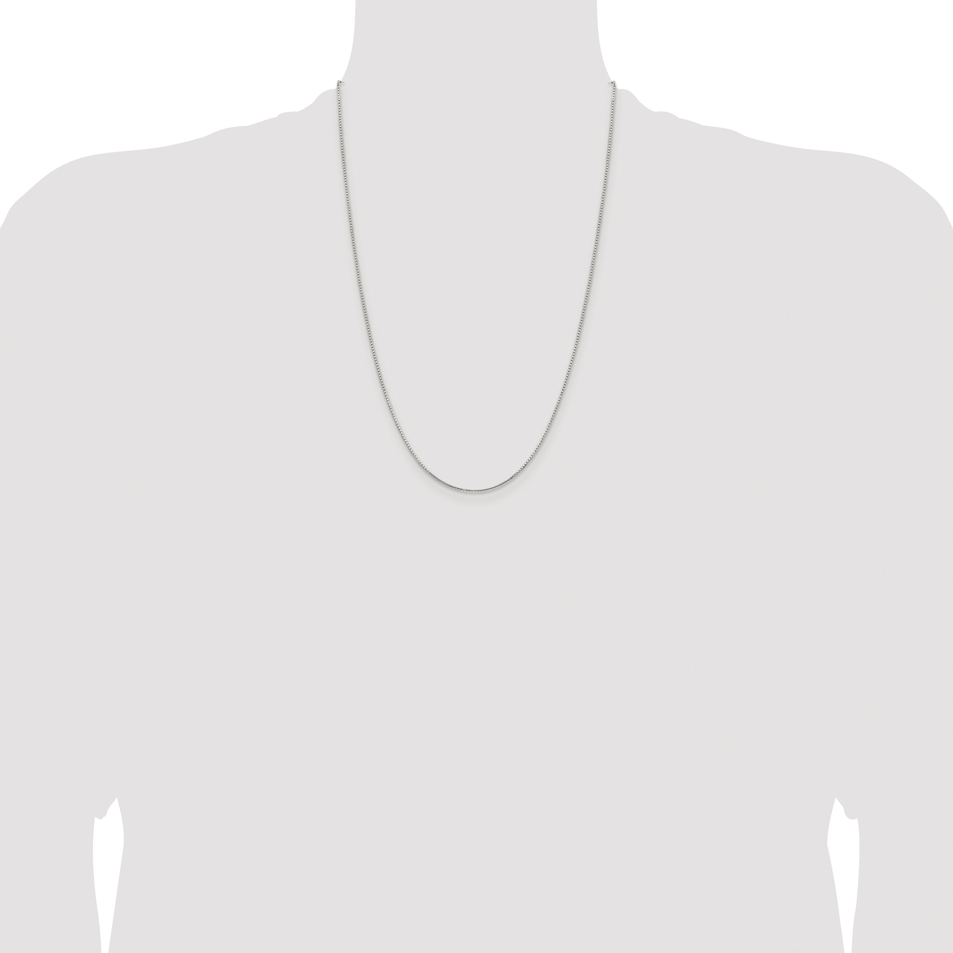 Sterling Silver Rhodium-plated 1.25mm 8 Sided Diamond-cut Box Chain