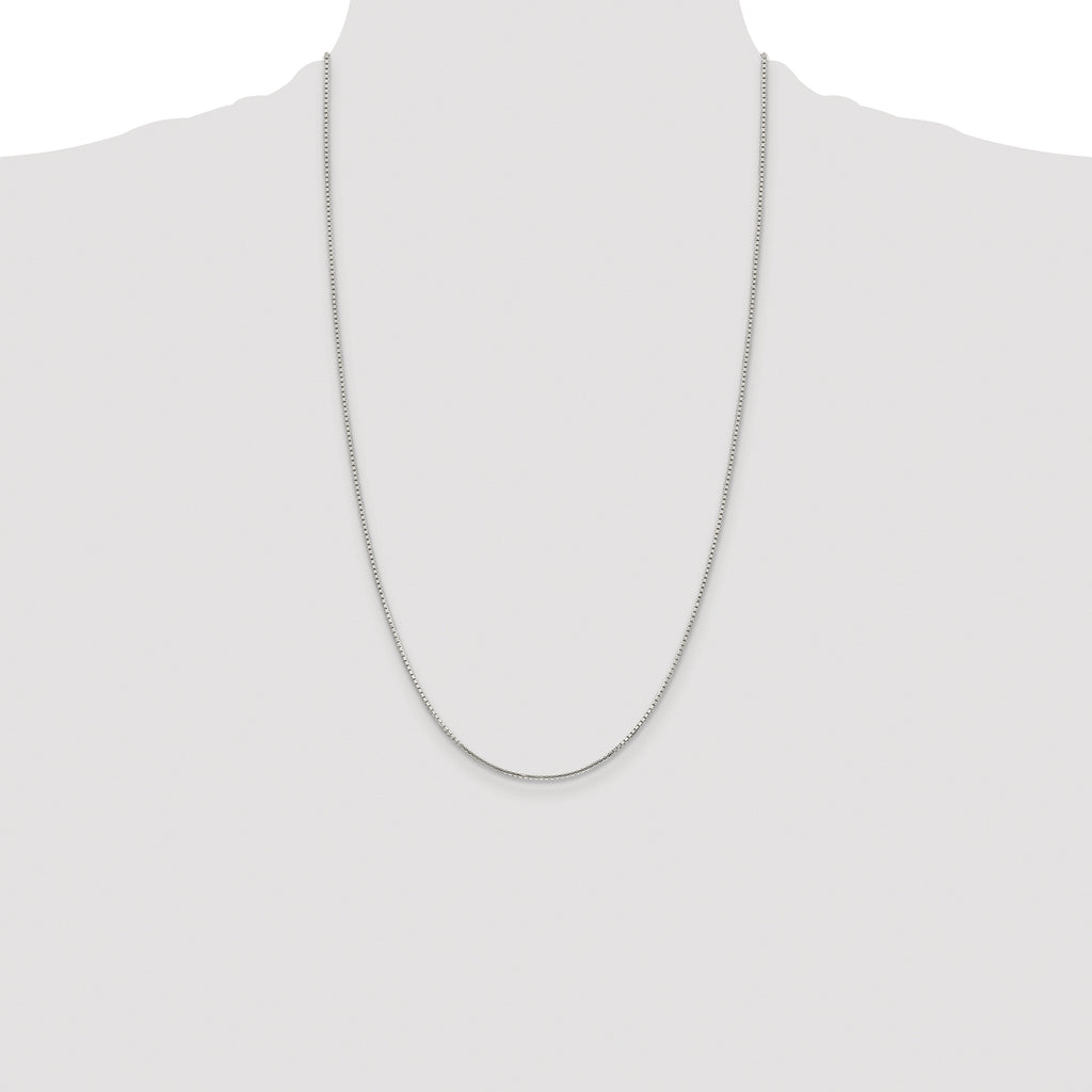Sterling Silver Rhodium-plated 1.25mm 8 Sided Box Chain