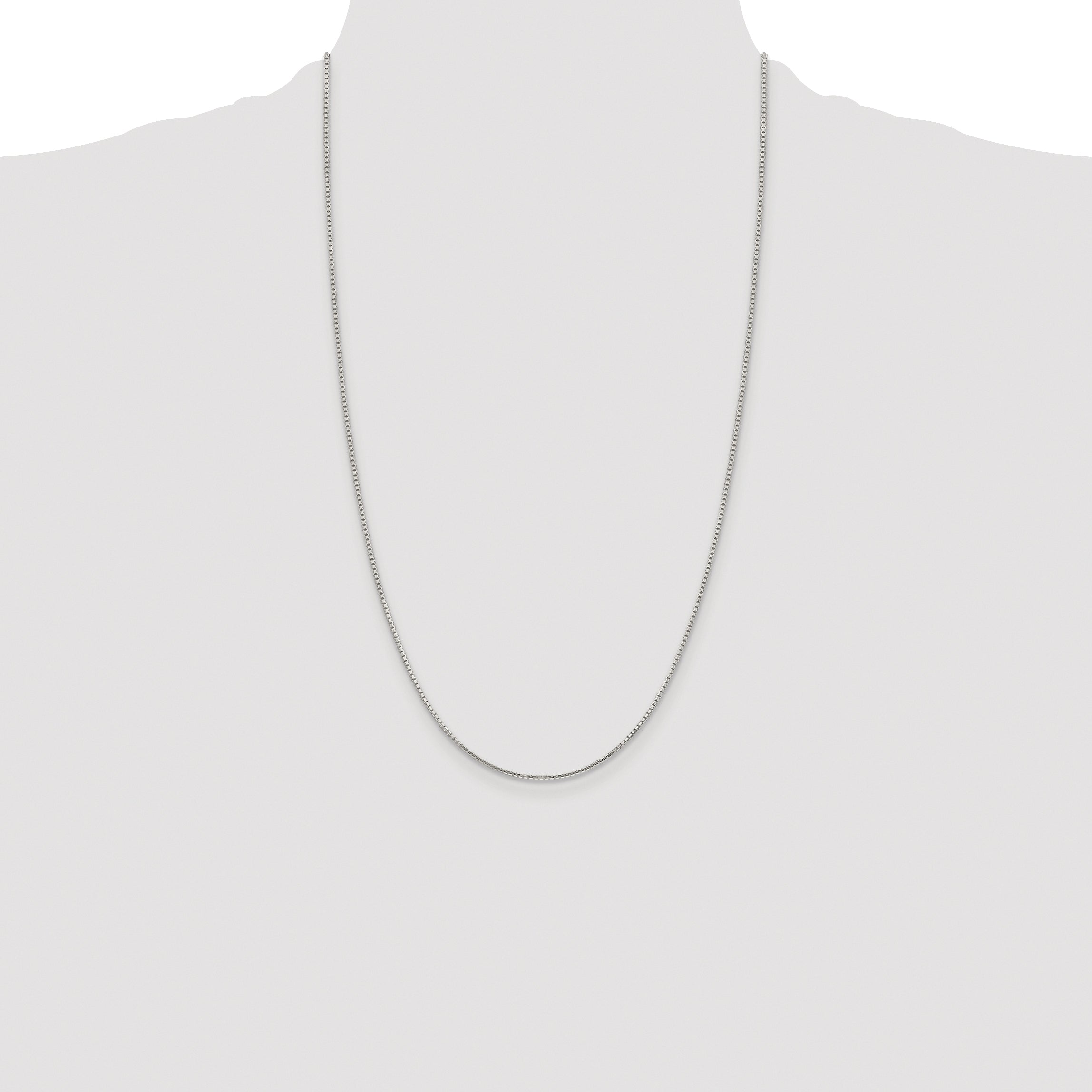 Sterling Silver Rhodium-plated 1.25mm 8 Sided Diamond-cut Box Chain