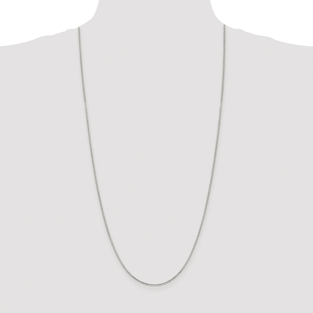 Sterling Silver Rhodium-plated 1.25mm 8 Sided Box Chain