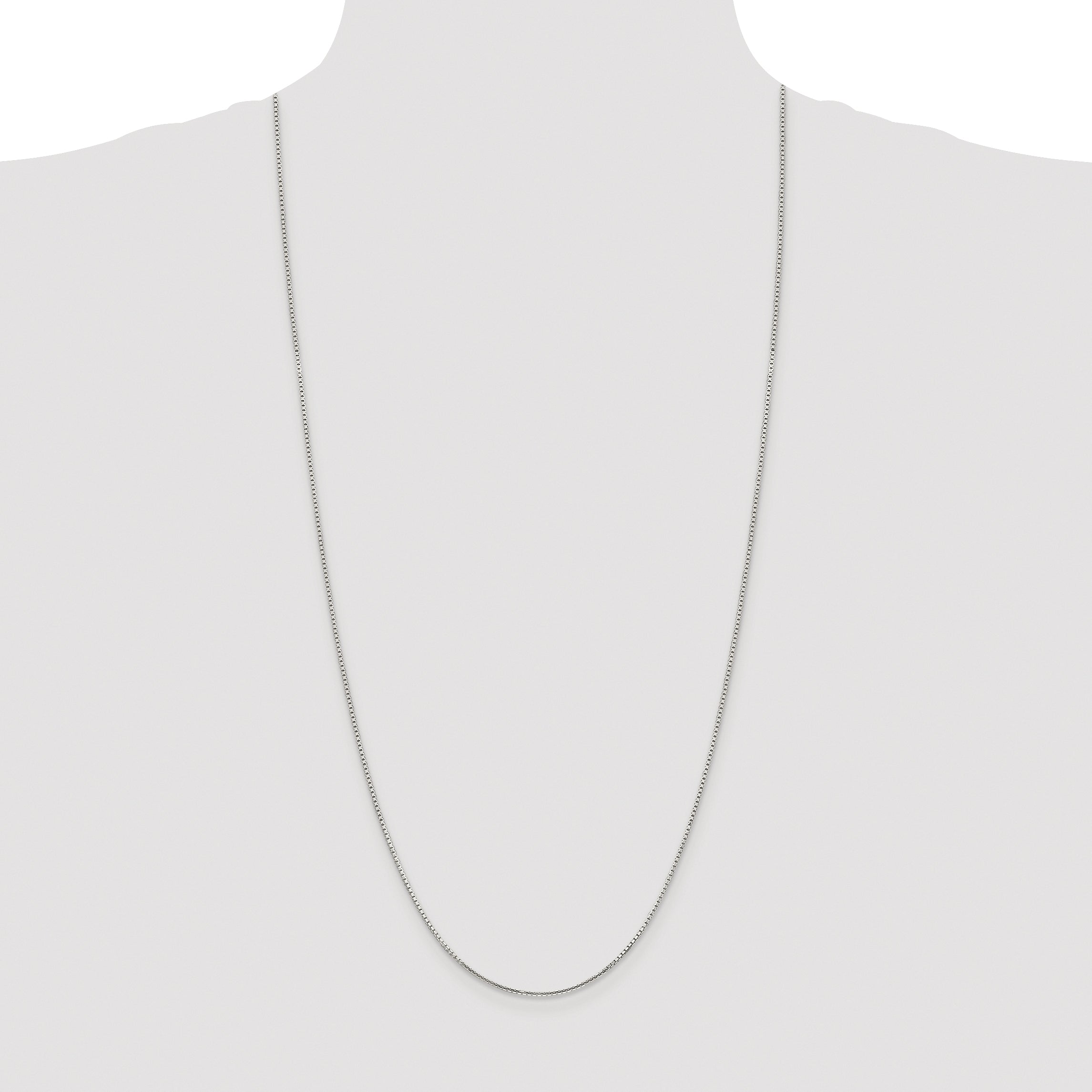 Sterling Silver Rhodium-plated 1.25mm 8 Sided Box Chain