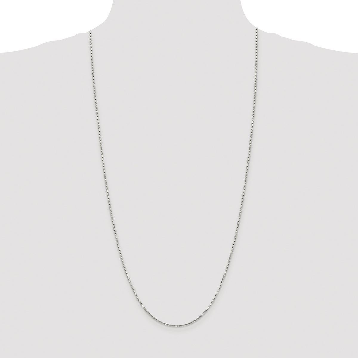 Sterling Silver Rhodium-plated 1.25mm 8 Sided Box Chain