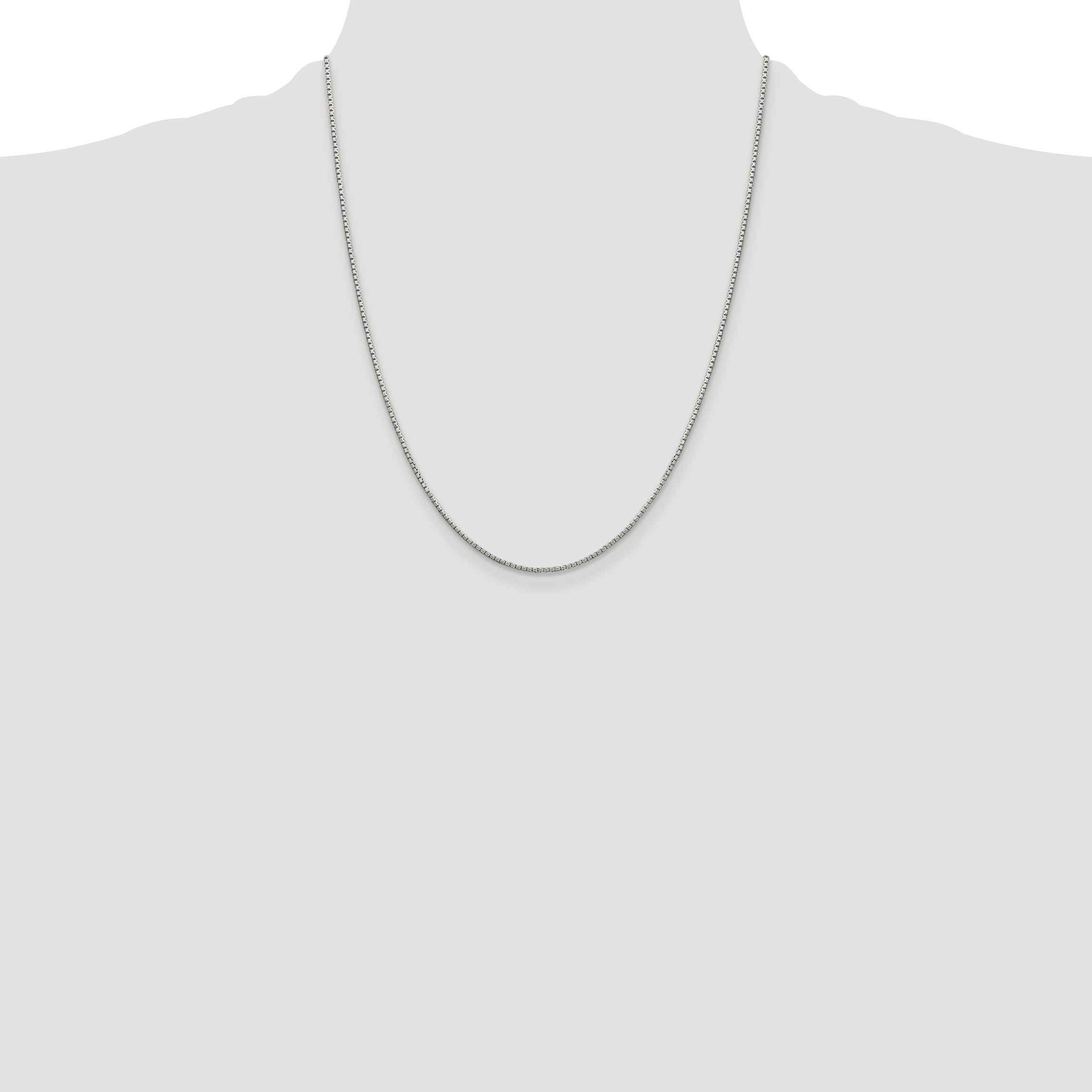 Sterling Silver 1.35mm 8 Sided w/ ext. Box Chain